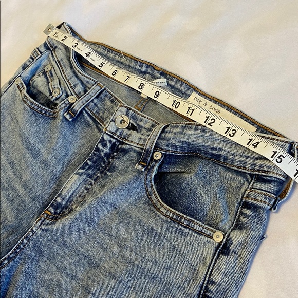 rag & bone Cate mid rise skinny fray hem Zip fly acid wash color Size 29 x 31” - Picture 13 of 14